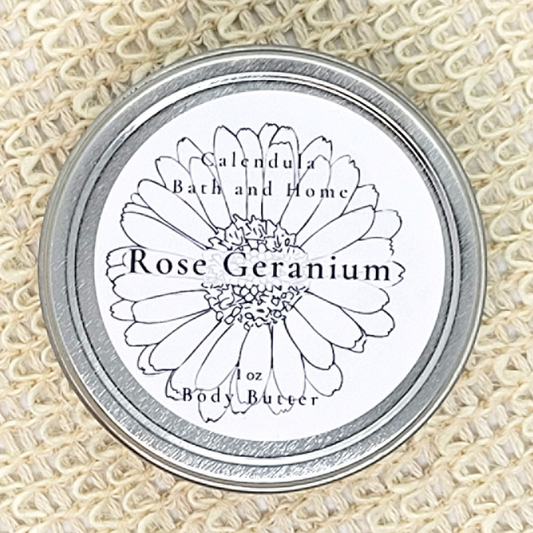 Rose Geranium Body Butter Tin 