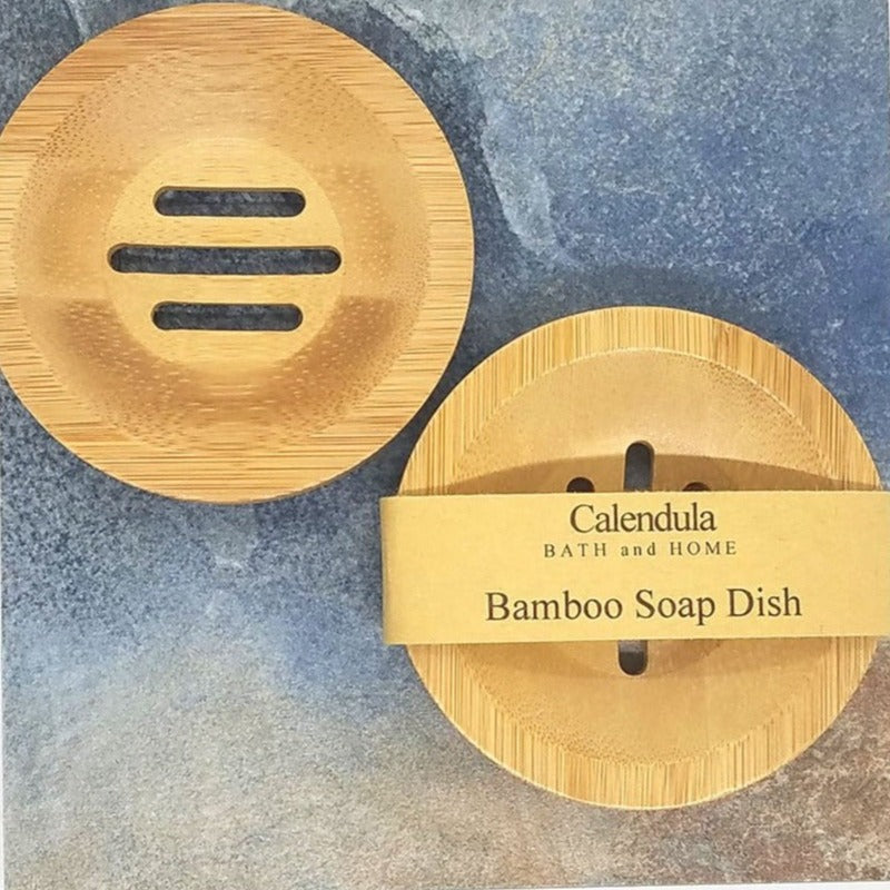 Round Eco Bamboo Soap Dish - Calendula Bath and Home
