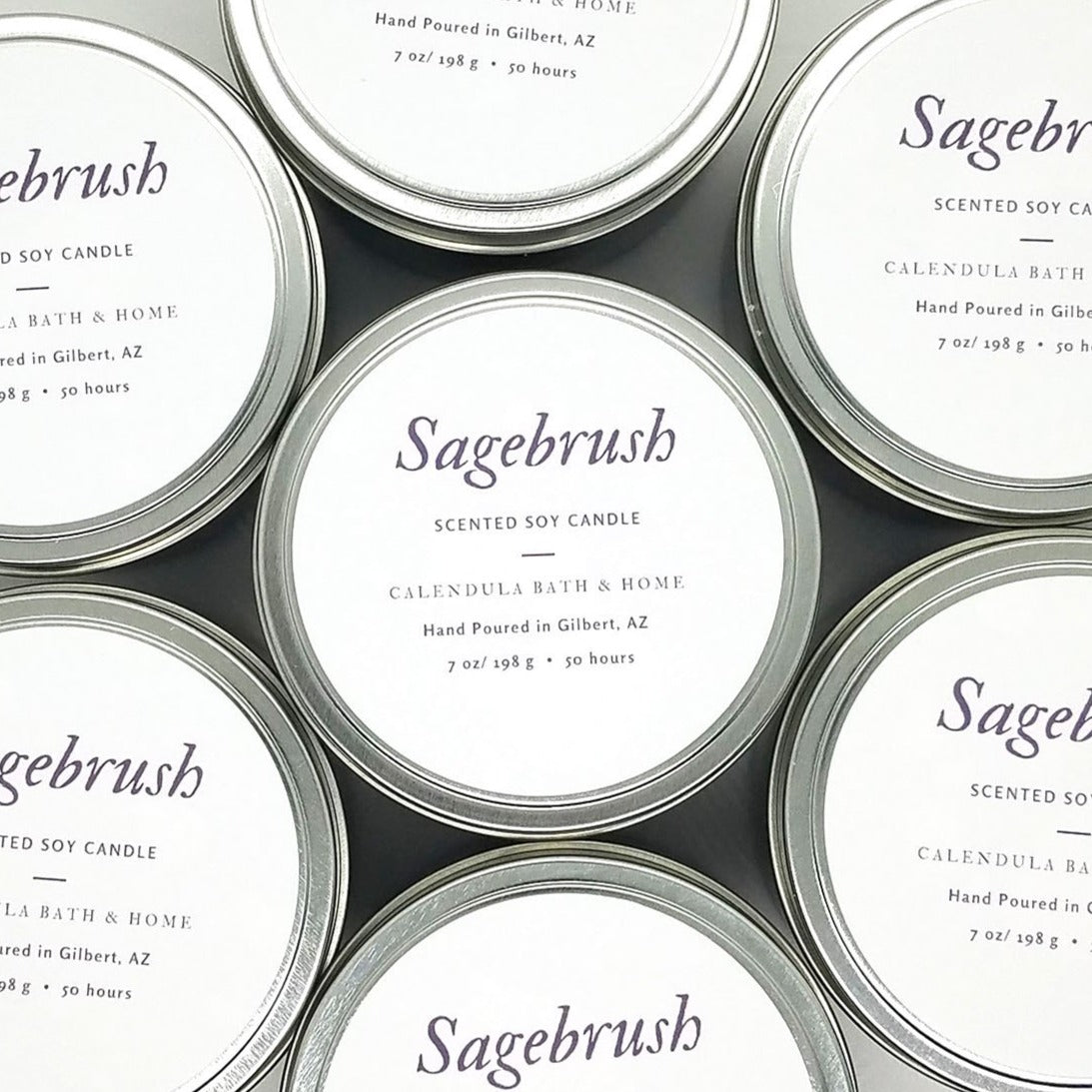 Sagebrush Soy Candle Tin - Calendula Bath and Home