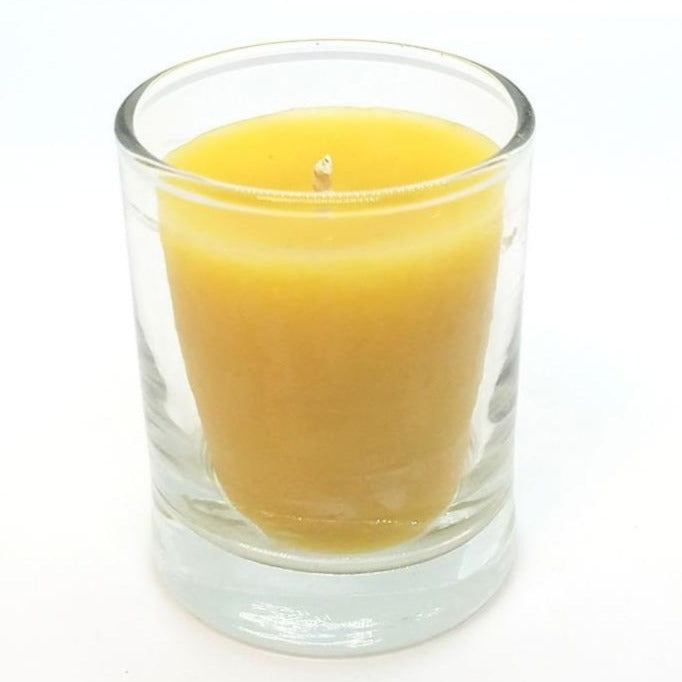 Beeswax Votive Candle & Glass Holder - Calendula Bath and Home